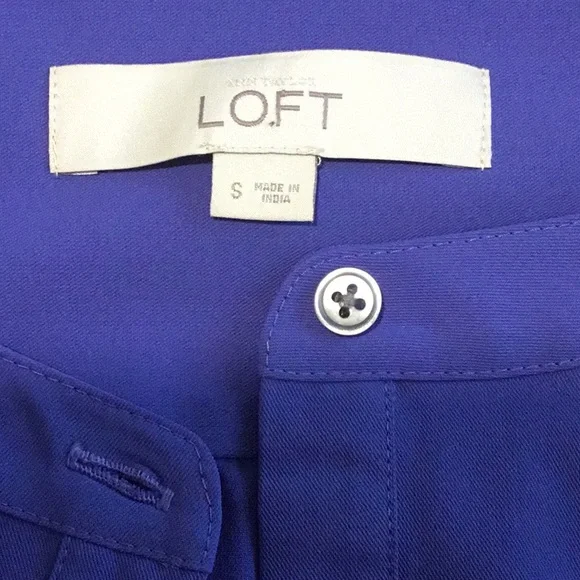 Ann Taylor LOFT purple tie waist shirt dress - Picture 3 of 4